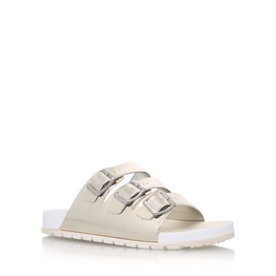 Carvela Silver 'Kiss' flat sandals